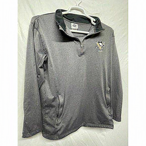 Pittsburgh Penguins Men's Size M Sweatshirt 1/4‎ Quarter Zip Pullover Grey NHL